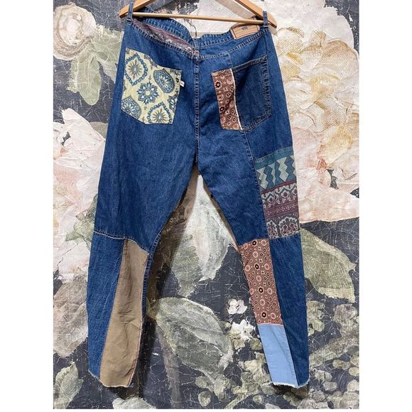 New Dr. Collectors x Free People Patched Jeans Size Small - Picture 4 of 6